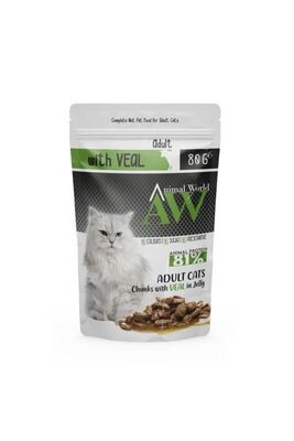 Animal World - Animal World Dana Etli Hassas Sindirimli Kedi Konservesi Pouch 80 Gr