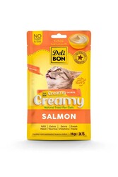 Delibon Creamy Kedi Ödül Maması Somonlu 15gr 5li Paket - Thumbnail