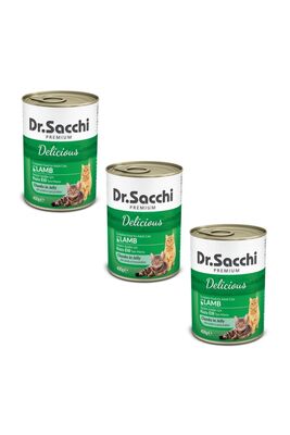 Dr. Sacchi - Dr.sacchi Kuzu Etli Kedi Konservesi 400 Gr (3 Adet)
