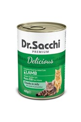 Dr.sacchi Kuzu Etli Yetişkin Kedi Konservesi 400gr - Thumbnail