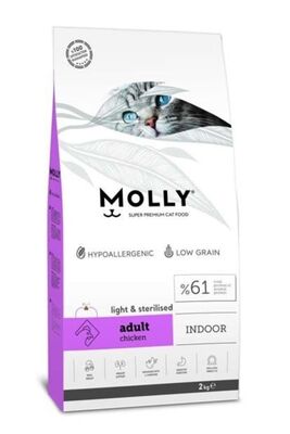 Molly - Düşük Tahıllı Hipoalerjenik Tavuklu Kısırlaştırılmış Yetişkin Kedi Maması 2 kg