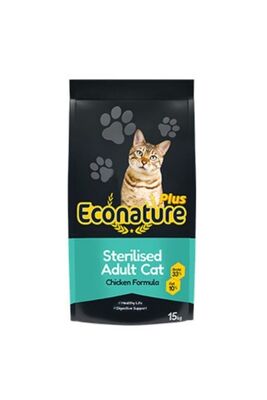 Econature - Econature Plus Tavuklu Kısırlaştırılmış Yetişkin Kedi Maması 15 Kg