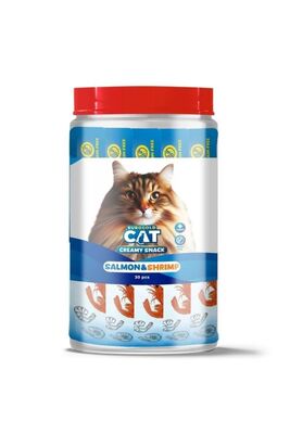 EuroGold - EuroGold Cat Creamy Somon - Karides Sıvı Kedi Ödül Maması 30x15Gr