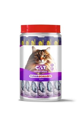 EuroGold - EuroGold Cat Creamy Ton - Deniz Tarağı Sıvı Kedi Ödül Maması 30x15Gr