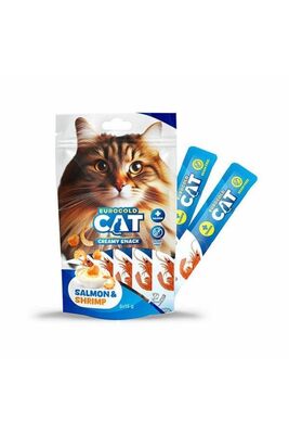 EuroGold - EuroGold Cat Sıvı Kedi Ödülü Somon - Karides 5x15Gr