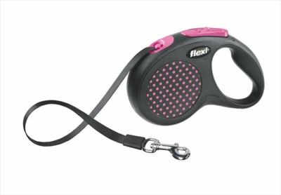 Flexi - Flexi Design Otomatik Şerit Köpek Gezdirme Tasması Small 15KG 5M PEMBE