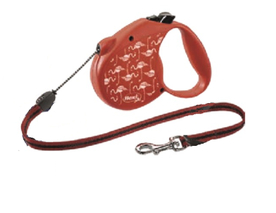 Flexi - Flexi Flamingo Otomatik İp Köpek Gezdirme Tasması Medium 20KG 5M KIRMIZI