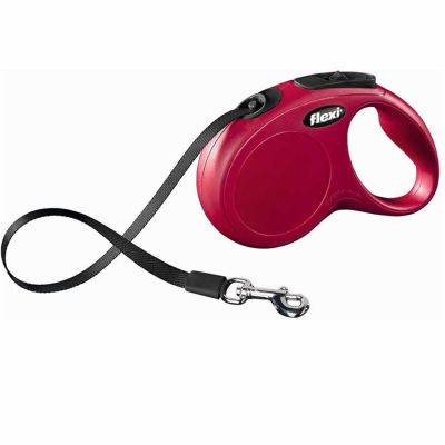 Flexi - Flexi New Classic Otomatik Şerit Köpek Gezdirme Tasması M 25KG 5M KIRMIZI