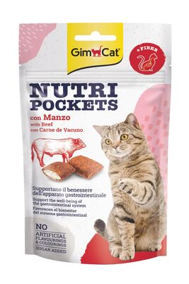 Gimcat - Gimcat Nutripockets Biftekli Anti Hairball Kedi Ödülü 60 gr
