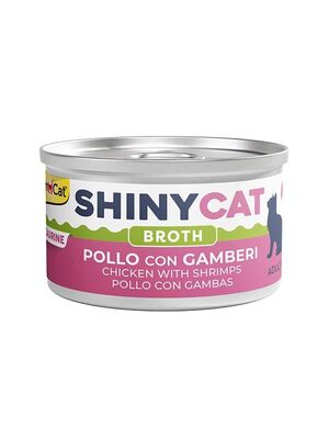 Gimcat - GimCat Shinycat Broth Sos İçinde Tavuklu ve Karidesli Kedi Konservesi 70 gr