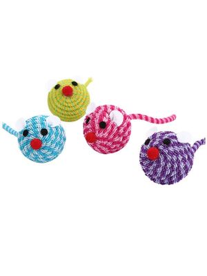 Glipet - Glipet Elastik İp Örgü Fare Kafası Kedi Oyuncağı 13 Cm
