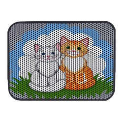 Glipet Kedi Tuvalet Önü Elekli Paspas Bahçedeki Kediler 60x45 Cm - Thumbnail