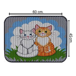 Glipet Kedi Tuvalet Önü Elekli Paspas Bahçedeki Kediler 60x45 Cm - Thumbnail