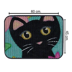 Glipet Kedi Tuvalet Önü Elekli Paspas Bıyıklı Black 60X45 Cm - Thumbnail