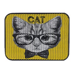 Glipet Kedi Tuvalet Önü Elekli Paspas Glasses Cat Sarı 60x45 cm - Thumbnail