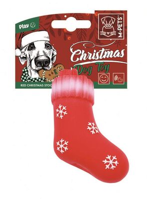 M Pets - M-Pets Christmas Red Stocking Köpek Oyuncağı 13Cm