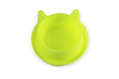 Miapet - Miapet Plastik Kedi Kulaklı Mama ve Su Kabı 400 ML Yeşil