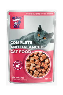 Miss Kis - Miss Kis Premium Pouch Sıgırlı Yetişkin Kedi Konservesi 100 gr