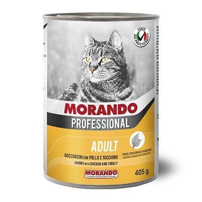 MORANDO - Morando Profosyenel Tavuklu ve Hindili Yetişkin Kedi Konservesi 405 gr