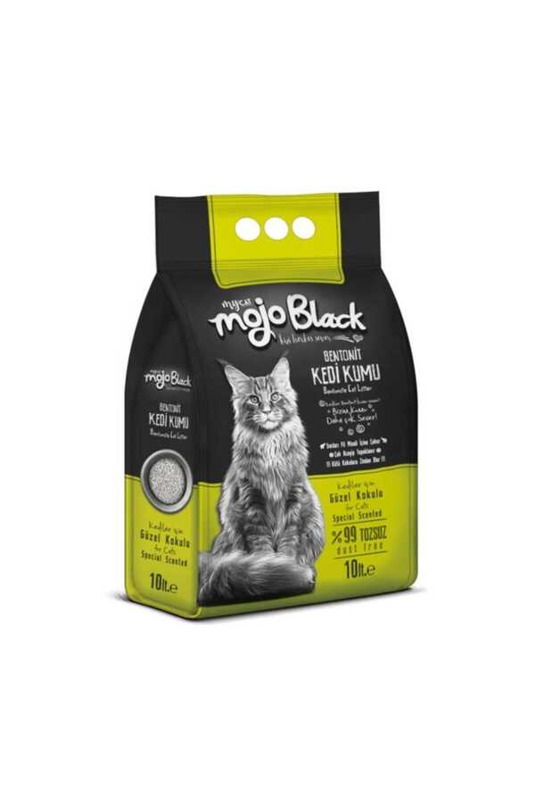 Mycat Mojo Black Bentonit Kedi Kumu Kokulu İnce Taneli 10 Lt Doğal Kedi