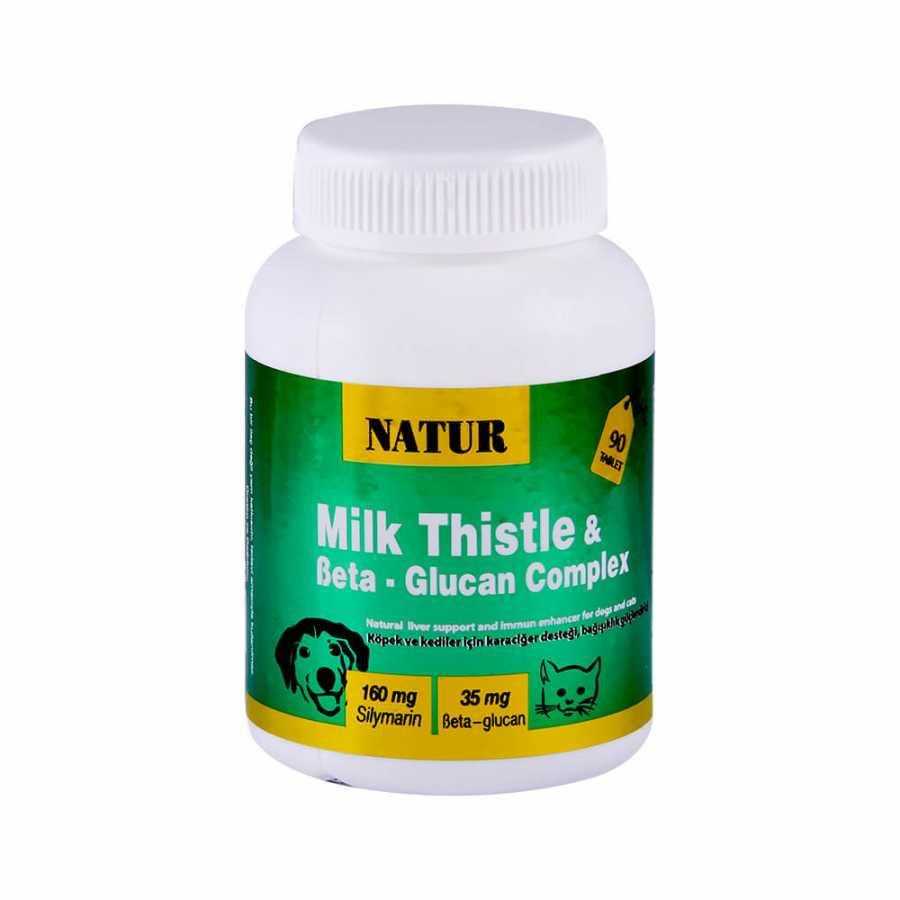 Natur Milk Thistle Beta Glukan Destekleyici Kedi Köpek 90 tablet Köpek