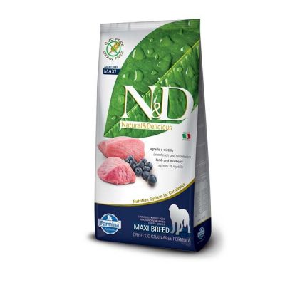 N&D - N&D Tahılsız Kuzulu Yaban Mersinli Büyük Irk Yetişkin Köpek Maması 12 Kg