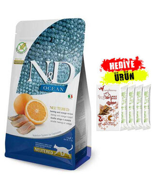 N&D - N&D Ocean Ringa Balıklı ve Portakallı Tahılsız Kısırlaştırılmış Kedi Maması 1,5kg