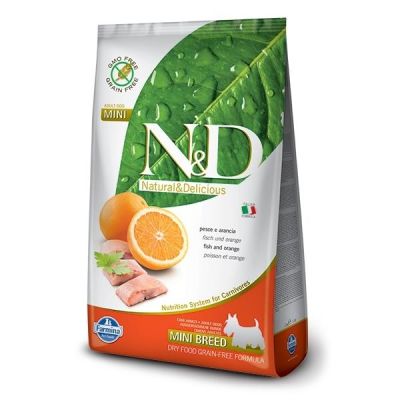 N&D - N&D Tahılsız Balıklı Portakallı Küçük Irk Yetişkin Köpek Maması 2,5KG