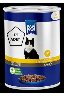 Paw Paw - Paw Paw joleli Tavuklu Yetişkin Kedi Konserve 400gr 24'lü