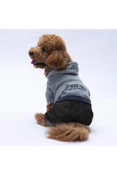 Pawstar Gri New York Köpek Tulumu Köpek Kıyafeti Kedi Kıyafeti 2XL - Thumbnail