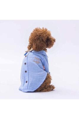 Pawstar - Pawstar Mavi Linen Look Kedi Köpek Gömleği - Kedi Köpek Kıyafeti 2XL