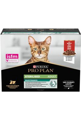 Pro Plan - Pro Plan Kedi Yaş Mama Sığır Pouch Kısır Sterilised 10x85Gr