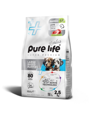 PureLife - PureLife Plus Kuzulu Büyük Irk Yavru Köpek Maması 2.5 Kg