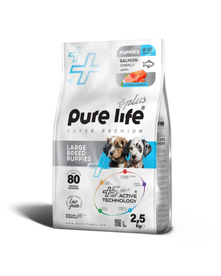 PureLife - PureLife Plus Somonlu Büyük Irk Yavru Köpek Maması 2.5 Kg