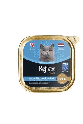 Reflex - Reflex Plus Alu Tray 85 gr Ringa ve Morina Balıklı Kıyılmış Pate Yetişkin Kedi Yaş Mama